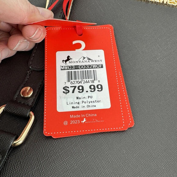 Montana West purse womens black leather tote large medium double handles - Picture 5 of 10